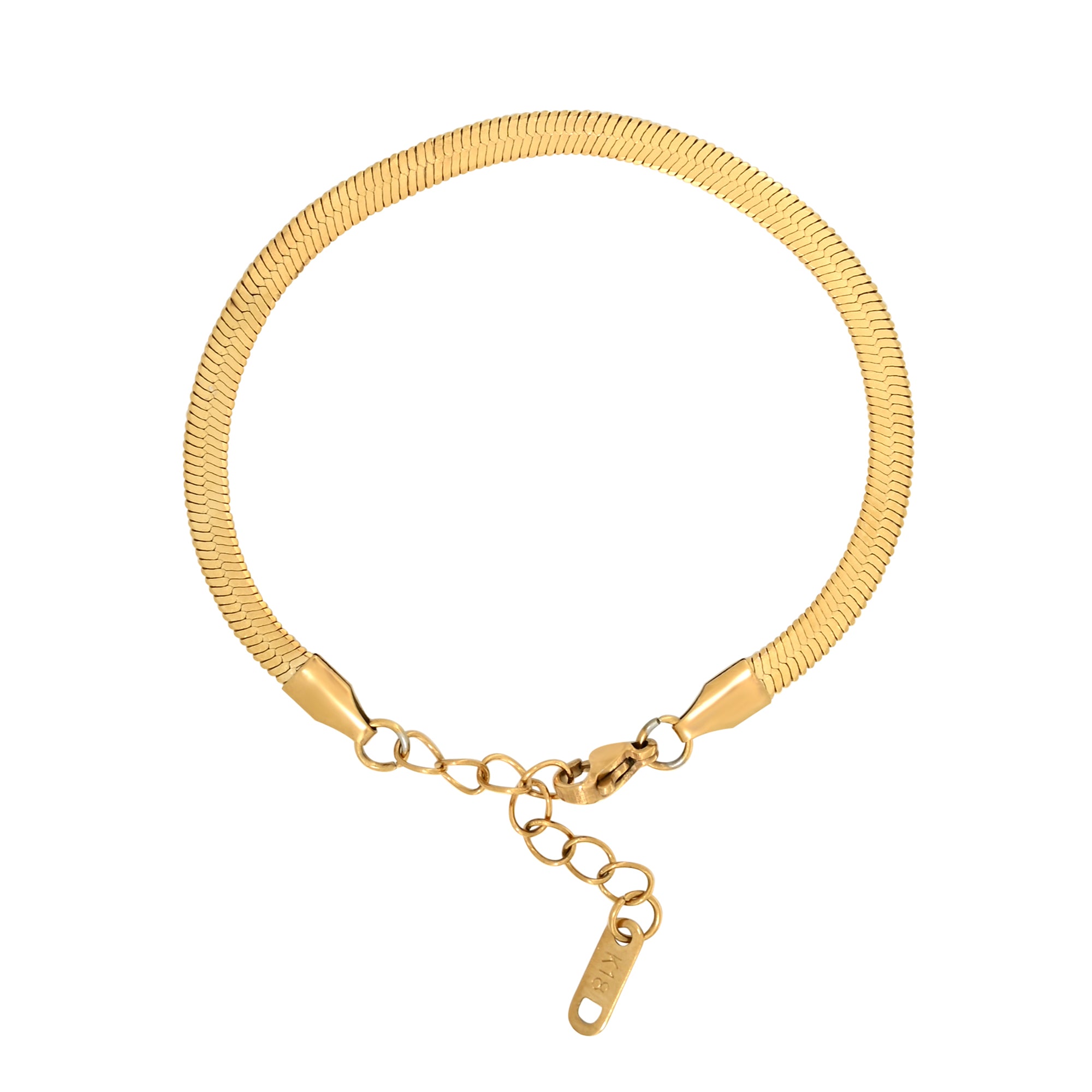 Gold Snake Herringbone Bracelet - Kūha'o