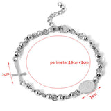 Circle Bead Rosary Bracelet - Silver