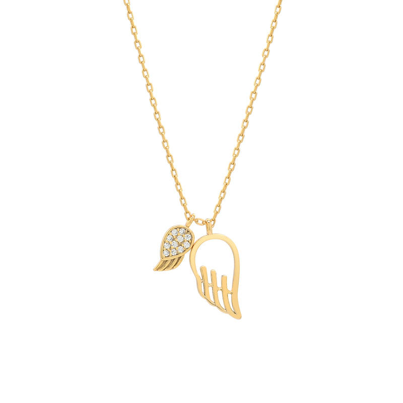 14K Gold Baby Angel Wings Necklace | LUNESSA