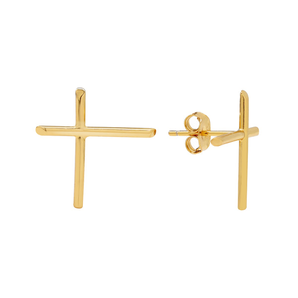 Jutting Cross Earrings