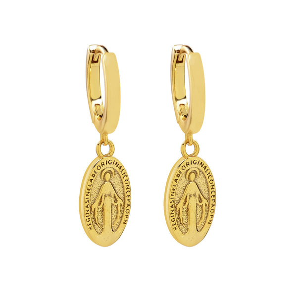 Virgin Mary Hoop Earrings