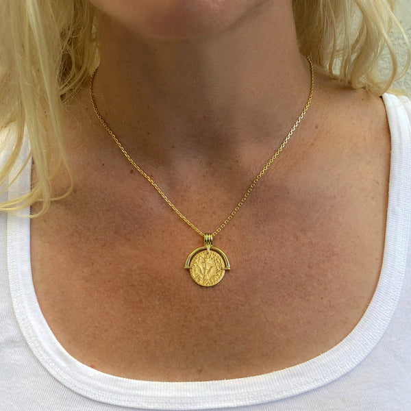 Gold Widow's Mite Coin Necklace