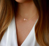 Sideways Cross Necklace