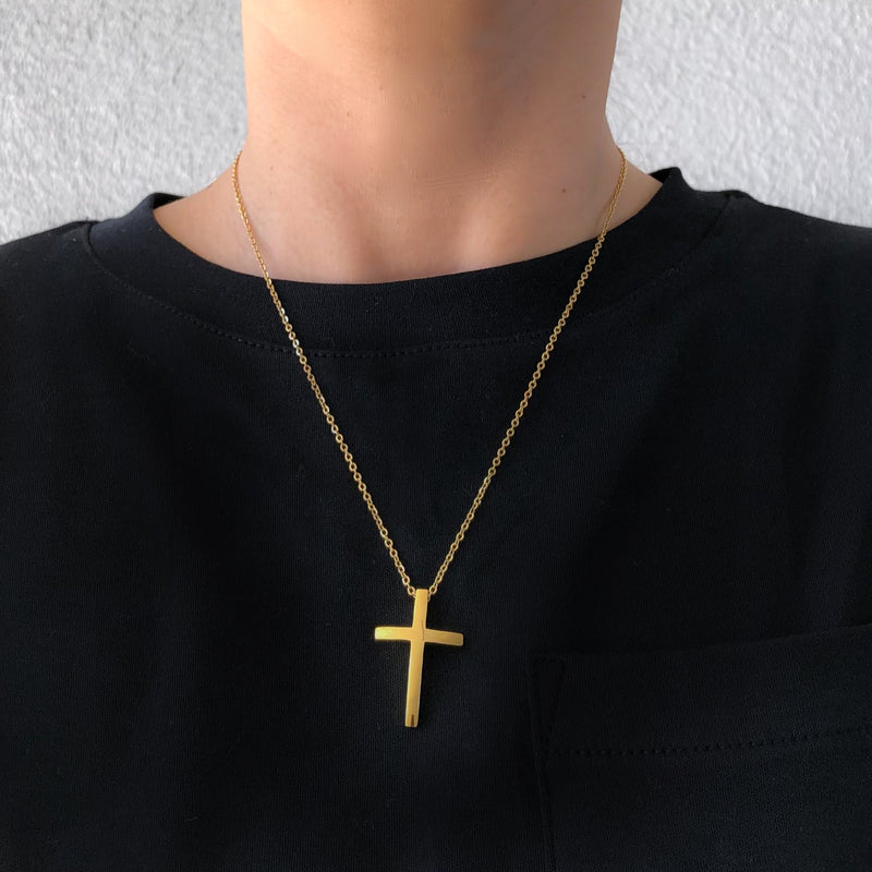 Men's Cross Necklace - Gold