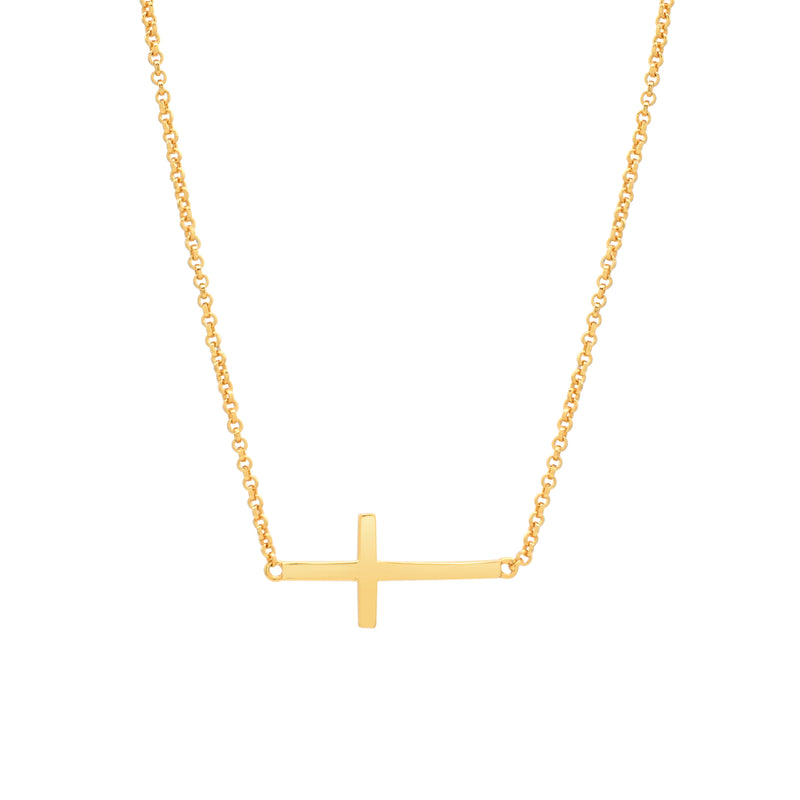 Sideways Cross Necklace