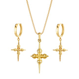 True North Cross Necklace and Earring Set