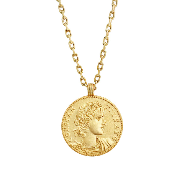 Gold Chi-Rho Coin Necklace