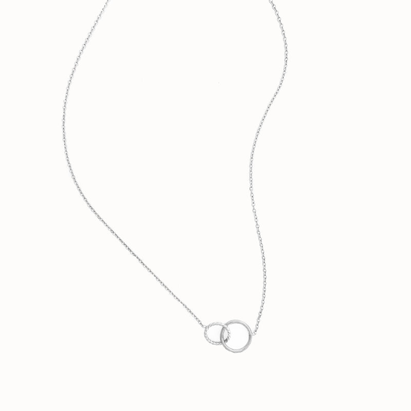 Daughter Interlocking Circle Necklace - Silver