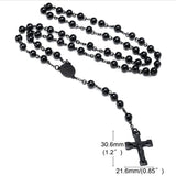 Men's Bead Rosary - Silver