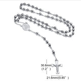 Men's Bead Rosary - Silver