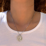 Silver Chi-Rho Coin Necklace