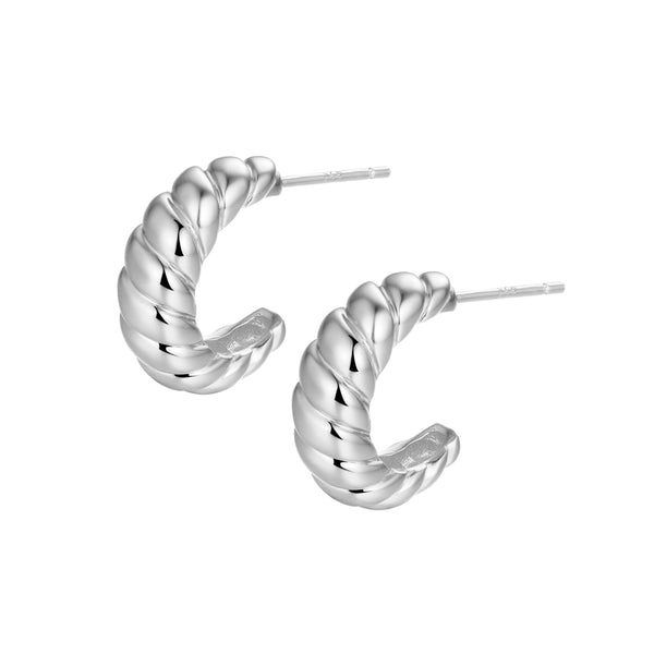 Croissant Earrings - Silver