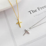 Gold Bethlehem Star Cross Necklace